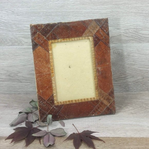 Vintage Dry Leaf Photo Frame Tabletop Boho Ornament Free Stand Display Décor - Picture 10 of 16